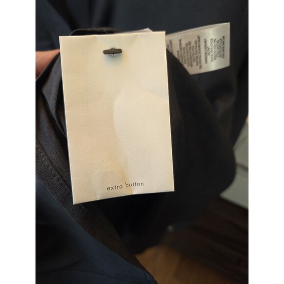 Calvin Klein Women's Gray Button Down Blouse, Zipper Accents, Roll Up Sleeves, L - Picture 6 of 9